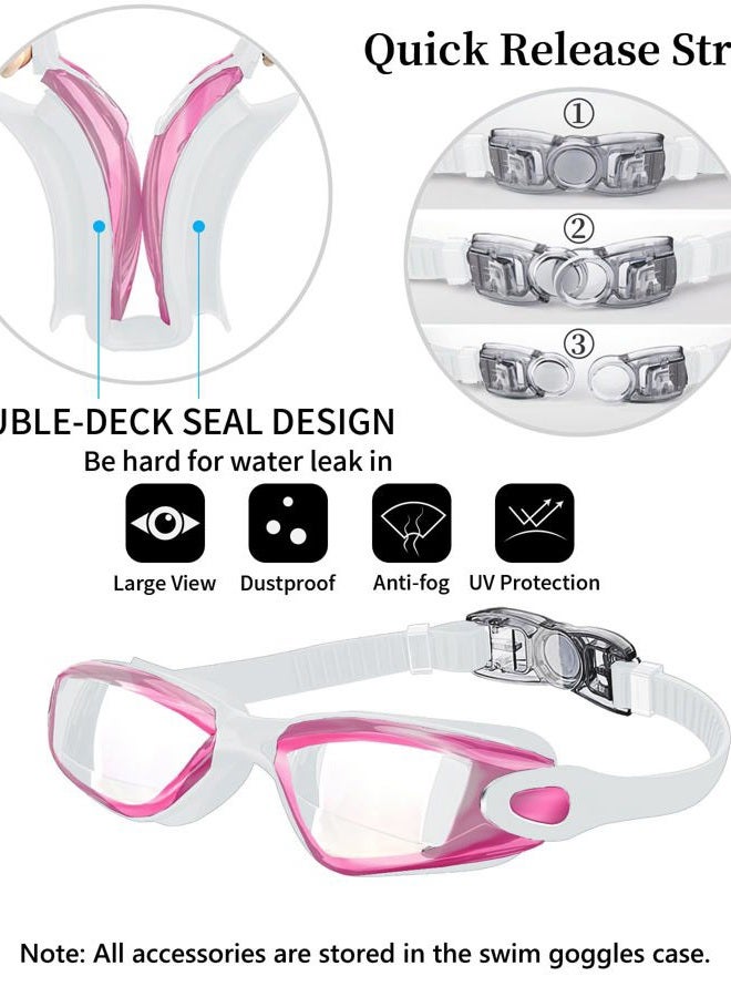 Hurdilen Swim Goggles Swimming Goggles No Leaking with Nose Clip, Earplugs, Swim Cap and Case for Men Women - Image 2