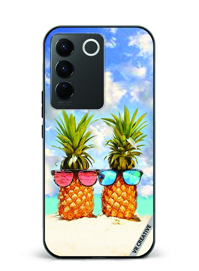 VR CREATIVE Protective Case Cover For Vivo V27e Pineapple Design Multicolour - Image 1