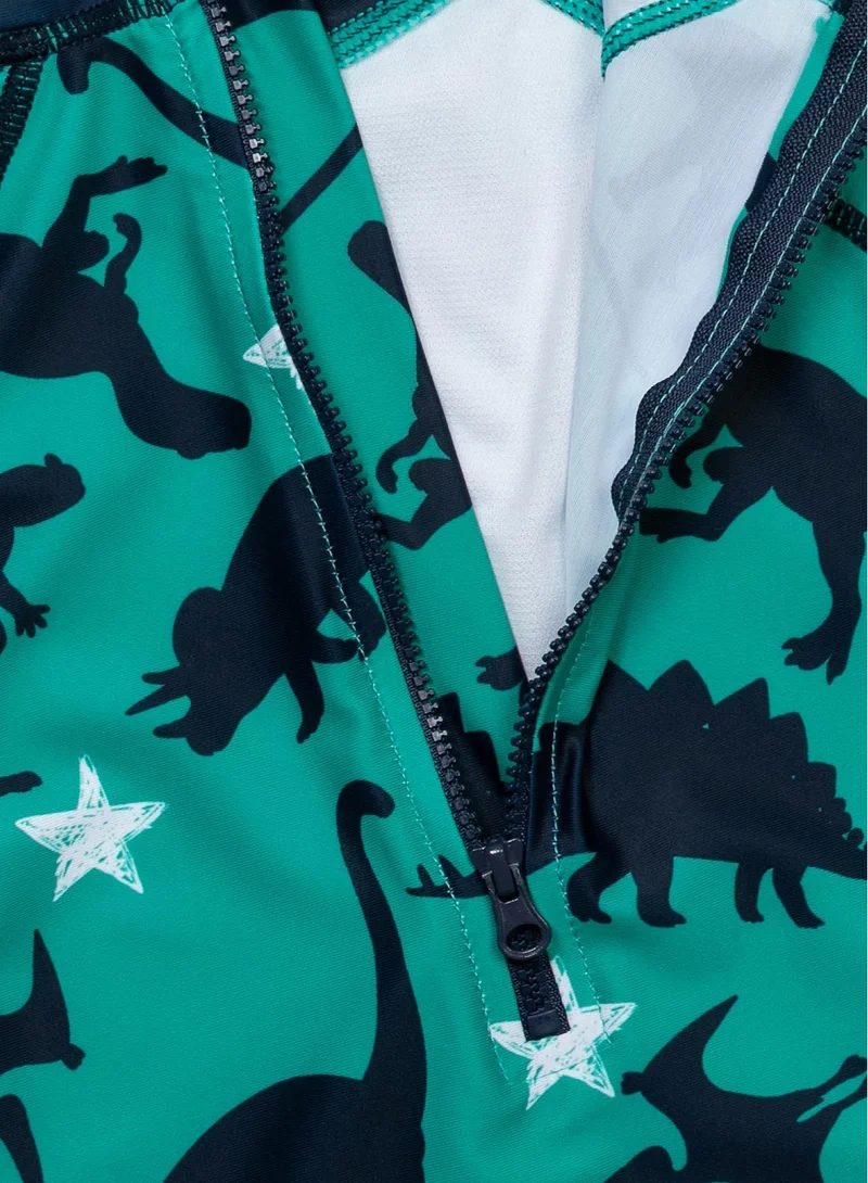 MINOTI Kids Boys Short Sleeve Swimsuit with Allover Print