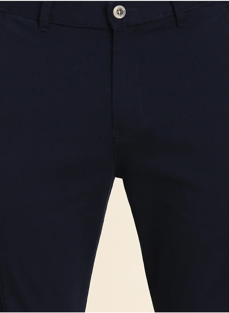 Dennis Lingo Navy Casual Trousers for Men - Slim Fit, Cotton Lycra