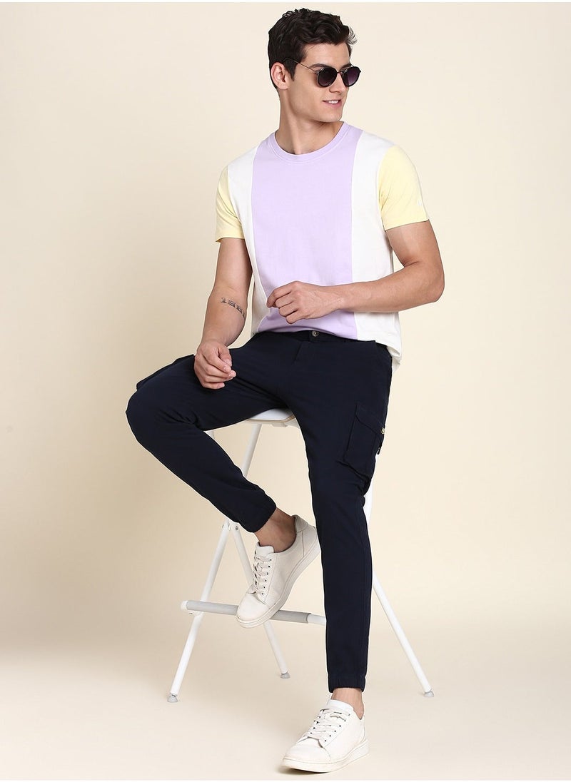 Dennis Lingo Navy Casual Trousers for Men - Slim Fit, Cotton Lycra  - Image 5