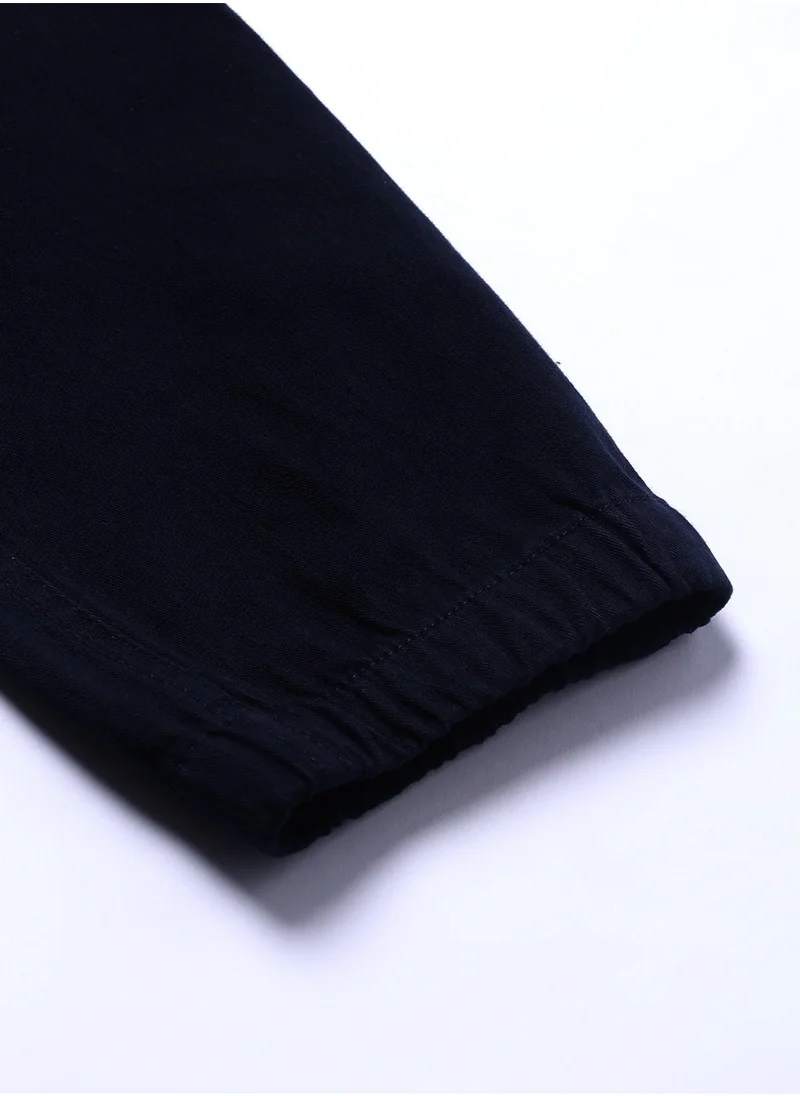Dennis Lingo Navy Casual Trousers for Men - Slim Fit, Cotton Lycra
