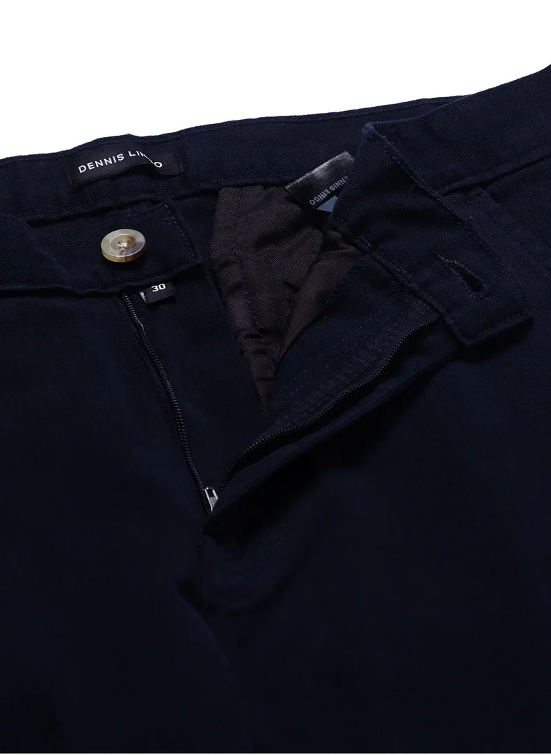 Dennis Lingo Navy Casual Trousers for Men - Slim Fit, Cotton Lycra