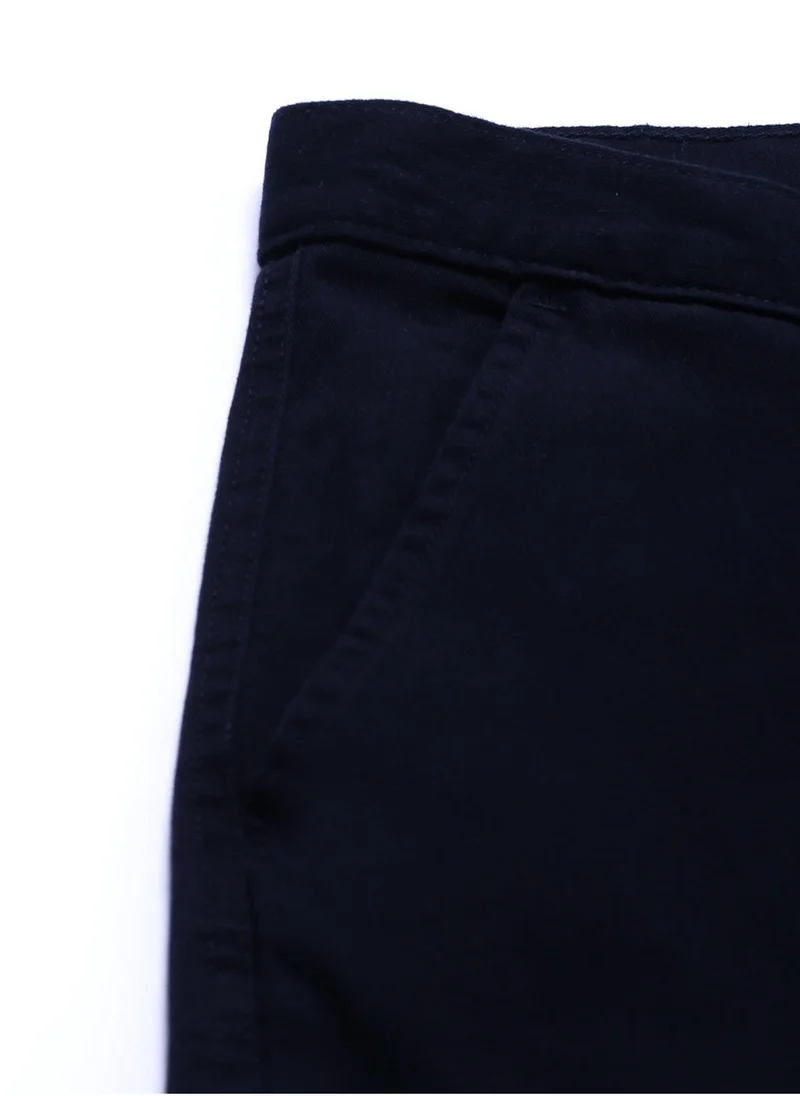 Dennis Lingo Navy Casual Trousers for Men - Slim Fit, Cotton Lycra