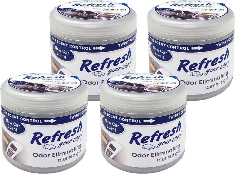 ! 84941 New Car Scent Scented Gel Air Freshener, 4.5 oz, 4 Pack