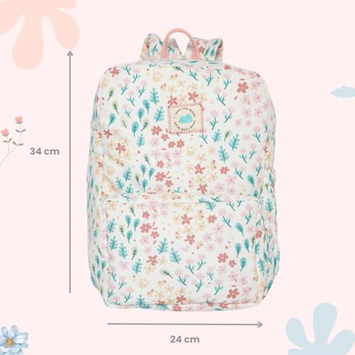 TIDY SLEEP Cute Backpack for Kids Girls Boys Toddler Backpack Preschool Nursery Travel Bag - Size (34x24) cm - Floral Pink - Image 3