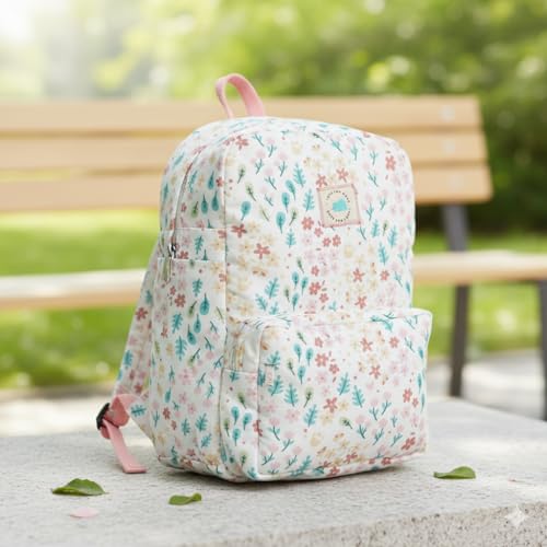 TIDY SLEEP Cute Backpack for Kids Girls Boys Toddler Backpack Preschool Nursery Travel Bag - Size (34x24) cm - Floral Pink - Image 2