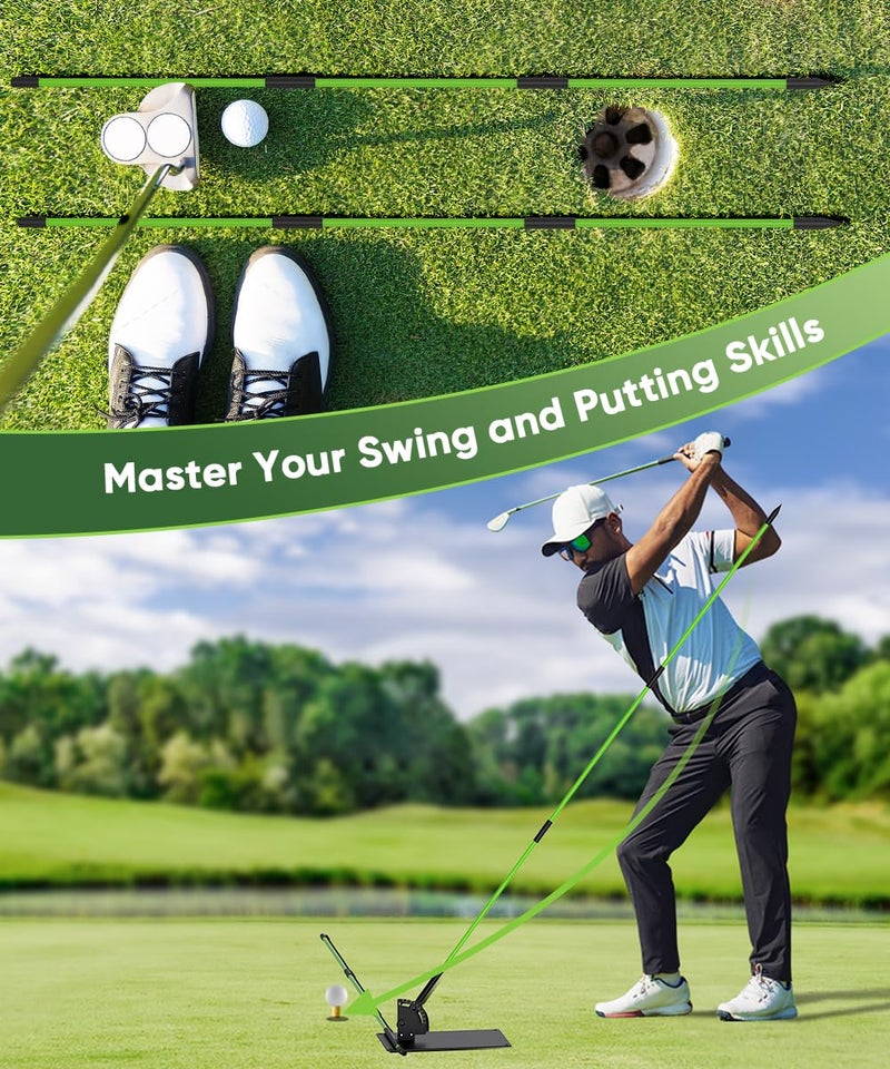Jiskan Jsikan Pro Golf Alignment Sticks System with Holder Angle Plate, Golf Trainer Aid Teaching Equipment for Aiming, Putting, Swing, Essentials Golf Gifts Accessories for Men and Women - Image 5