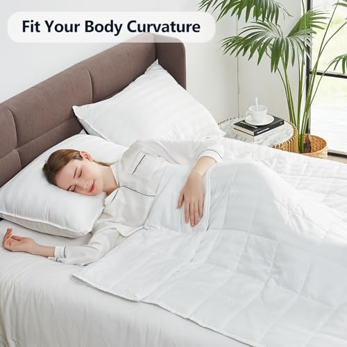 anfie Weighted Blanket Twin Size (48"x72" 15lbs),Ultra Soft and Cozy Cooling Weighted Blanket Twin Size for Adult,Heavy Blanket with Machine Washable Soft Blanket, White - Image 5