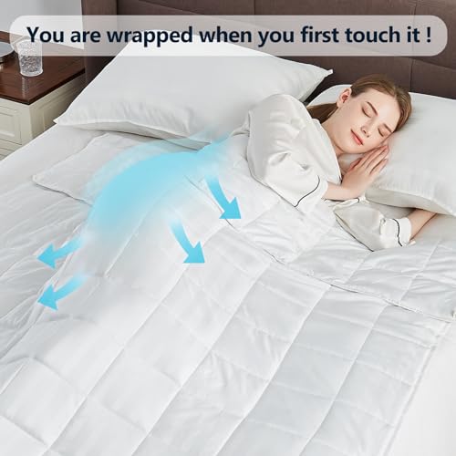 anfie Weighted Blanket Twin Size (48"x72" 15lbs),Ultra Soft and Cozy Cooling Weighted Blanket Twin Size for Adult,Heavy Blanket with Machine Washable Soft Blanket, White - Image 4