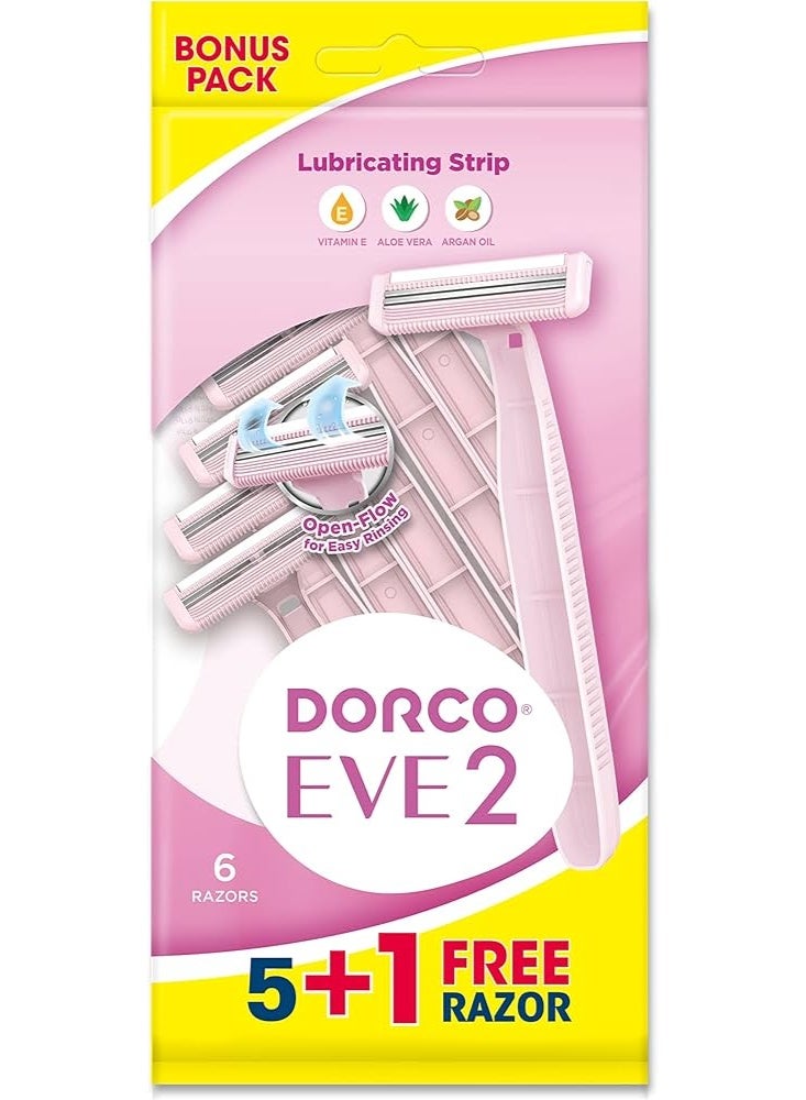 DORCO Eve 2 Simple Razor Blade 5+1 Women Pink