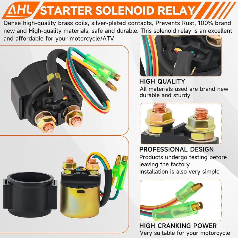 AHL Starter Solenoid Relay for Honda TRX400EX Sportrax 2002-2007 ATV / TRX300EX Sportrax 2001-2006 / TRX300EX FOURTRAX 1993-2003 / TRX400EX FOURTRAX 1999-2004 - Image 5