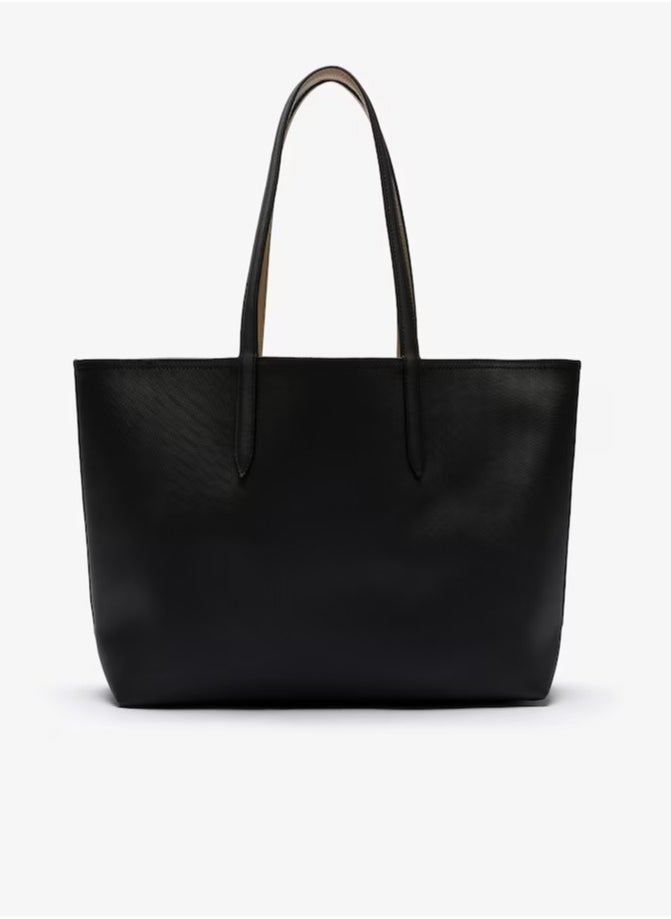 LACOSTE - Women's Anna Double sided Two tone Large Capacity Handbag, Fashionable and Versatile, Black/Off White - Image 1