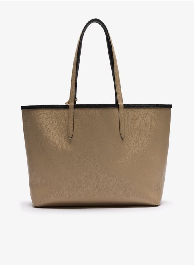LACOSTE - Women's Anna Double sided Two tone Large Capacity Handbag, Fashionable and Versatile, Black/Off White - Image 1