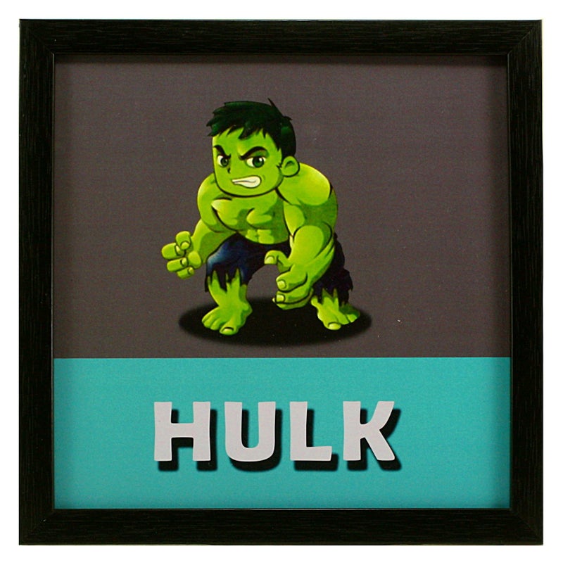 Indianara 4 Piece Set of Framed Wall Hanging Kids Room Decor Iron Man Hulk Thor Captain America Art Prints 8.7 INCH X 8.7 INCH Without Glass(multicolor898) - Image 3