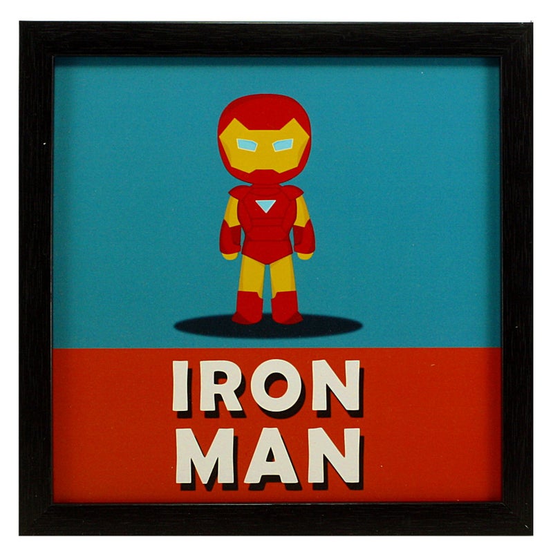 Indianara 4 Piece Set of Framed Wall Hanging Kids Room Decor Iron Man Hulk Thor Captain America Art Prints 8.7 INCH X 8.7 INCH Without Glass(multicolor898) - Image 2
