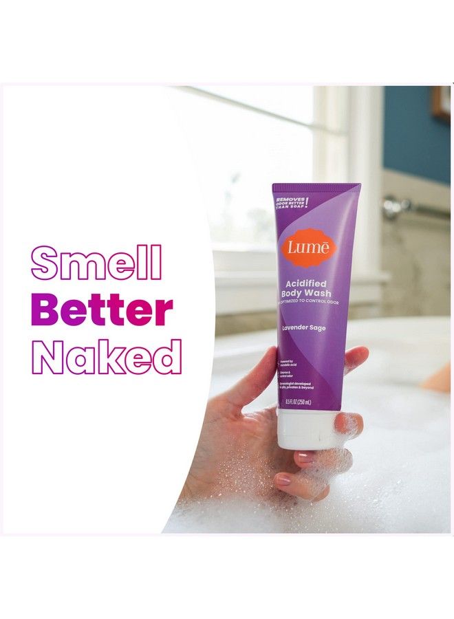 Lume غسول جسم مخلل للتحكم في الروائح لمدة 24 ساعة يزيل الروائح بشكل أفضل من الصابون تركيبة مرطبة خالية من SLS وخالية من البارابين آمن للبشرة الحساسة 8.5 أوقية (لافندر ساج) - Image 5