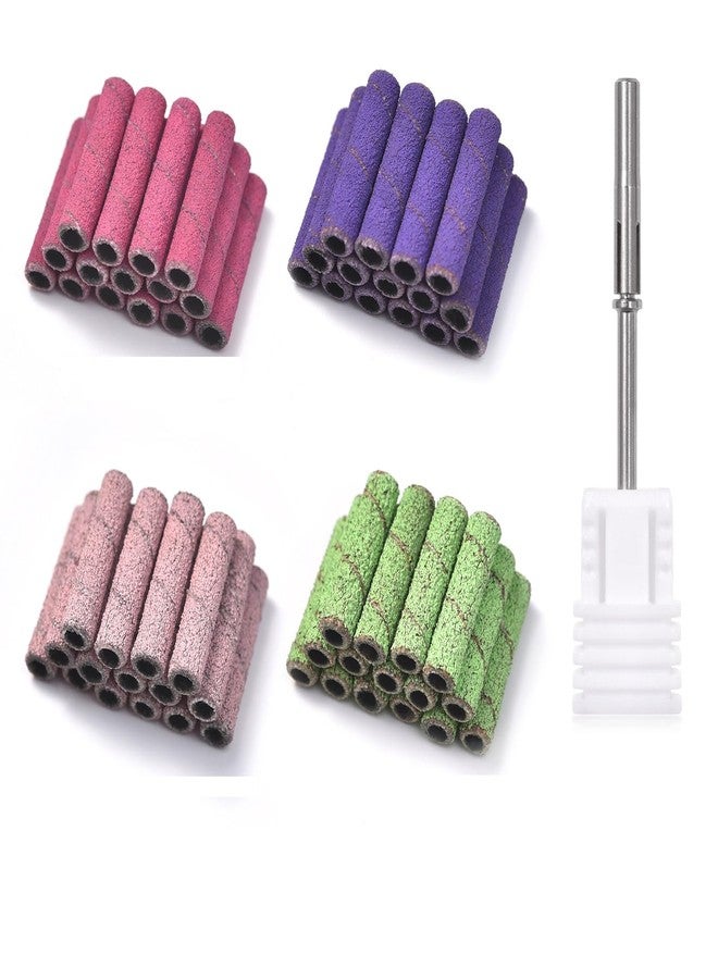 KADS Small Sanding Bands for Nail Drill 60Pcs Nail Sanding Drill Bits Set with 3.1mm Mini Mandrel Nail Bit, 80/150/180/240Grit Nail Sanding File for Acrylic Nail - Image 1