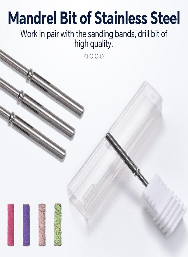 KADS Small Sanding Bands for Nail Drill 60Pcs Nail Sanding Drill Bits Set with 3.1mm Mini Mandrel Nail Bit, 80/150/180/240Grit Nail Sanding File for Acrylic Nail - Image 5