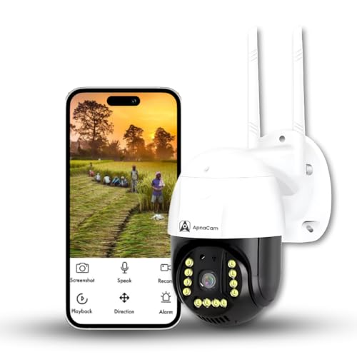 ApnaCam CCTV Camera PTZ 4 MP 4G Sim FHD Live Monitoring | 360° Rotation | Two-Way Audio | Full Color Night Mode | SD Card Recording| Motion Detection Security Camera - Image 1