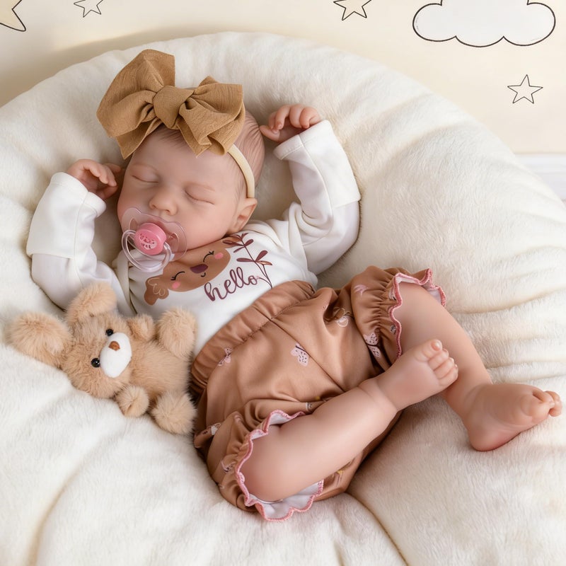 Milidool Lifelike Reborn Baby Dolls-20 Inch Realistic Newborn Baby Dolls, Soft Poseable Cloth Body Real Life Baby Dolls Silicone with Accessories Toy for for 3+ Year Old Girls Gifts, Pretend Play - Image 1