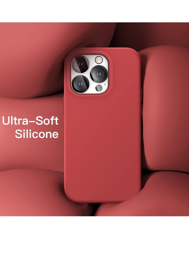 ELTRAZONE iPhone 14 Pro Max 5-in-1 Case – Red Liquid Silicone with 2 Screen Protectors, 2 Camera Lens Protectors, Full Body Shockproof Drop Protection, 6.7 Inch - Image 4