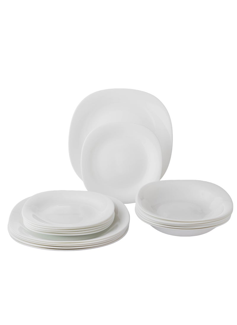 Dania Arcopal White Dinner Set 18 Pieces Serves 6 People  - Image 1