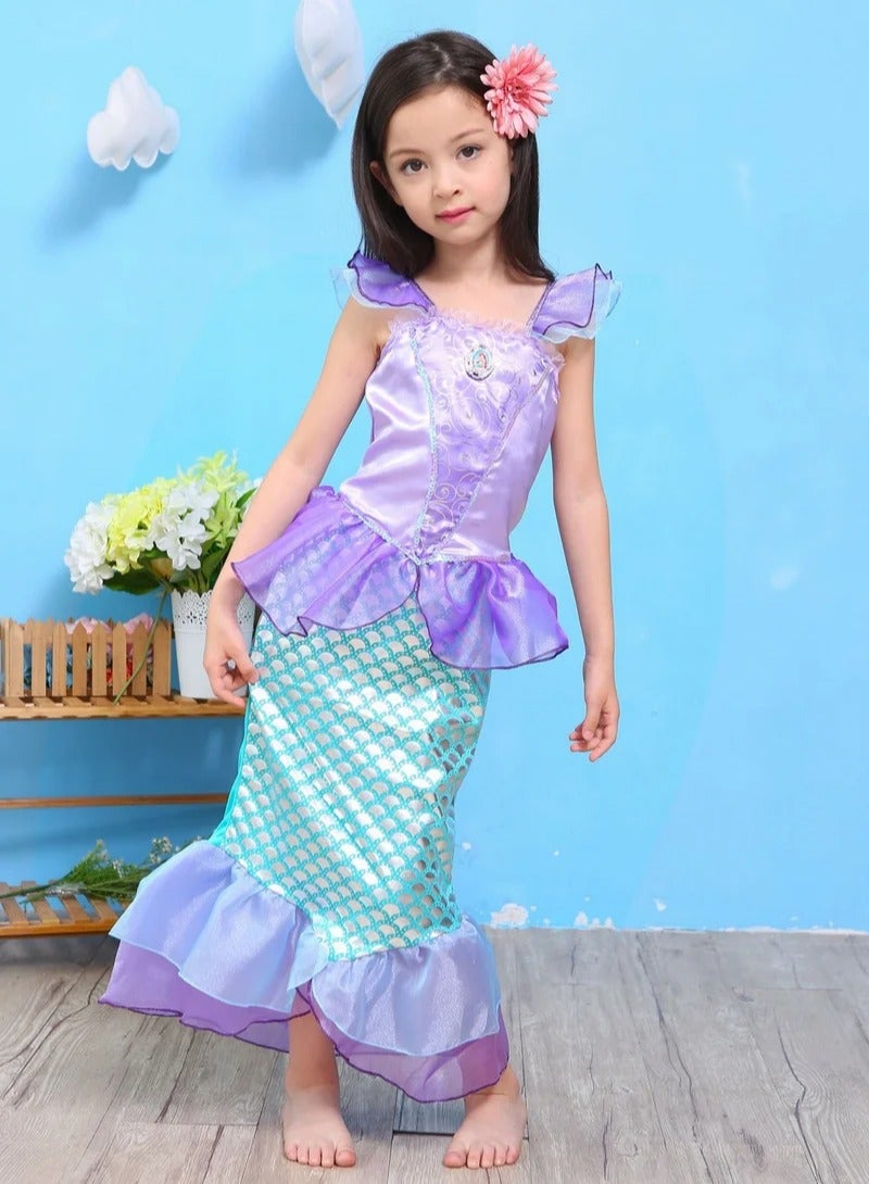Mermaid Cosplay Costume Fashion Party Dress For Girls - Image 3