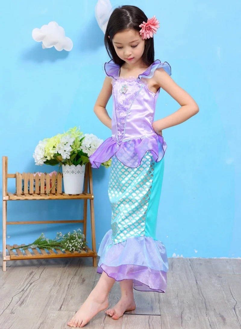 Mermaid Cosplay Costume Fashion Party Dress For Girls - Image 4