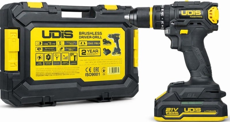 High Quality 21V Brushless Cordless Drill Set – Dual Battery + Charger + Case – Professional Power Tool - Image 1