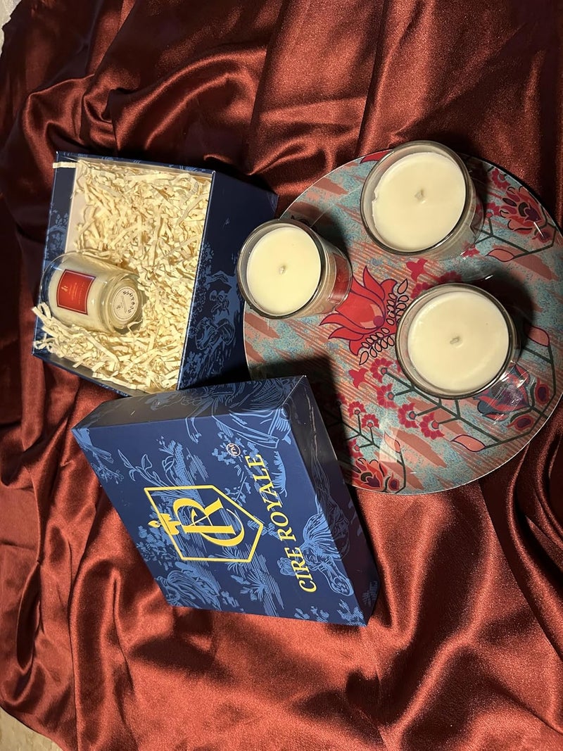 Cire Royale Assorted Candle Gift Set of 4 Cookie Craze Mulled Wine Ginger Brew Pine Noel Delight Celebration Special Scented Candle 60gms Each  - Image 2