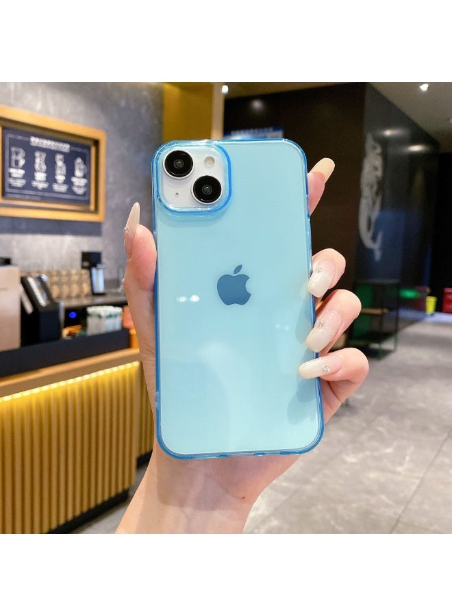 NIBEMINENT Transparent Candy Color Protective TPU Case Cover For iPhone 14, Sky Blue