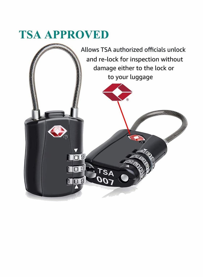 Combination Travel Lock Set for Luggage, Suitcases, Backpacks - TSA Approved Padlocks - Secure Baggage Protection. - Image 2