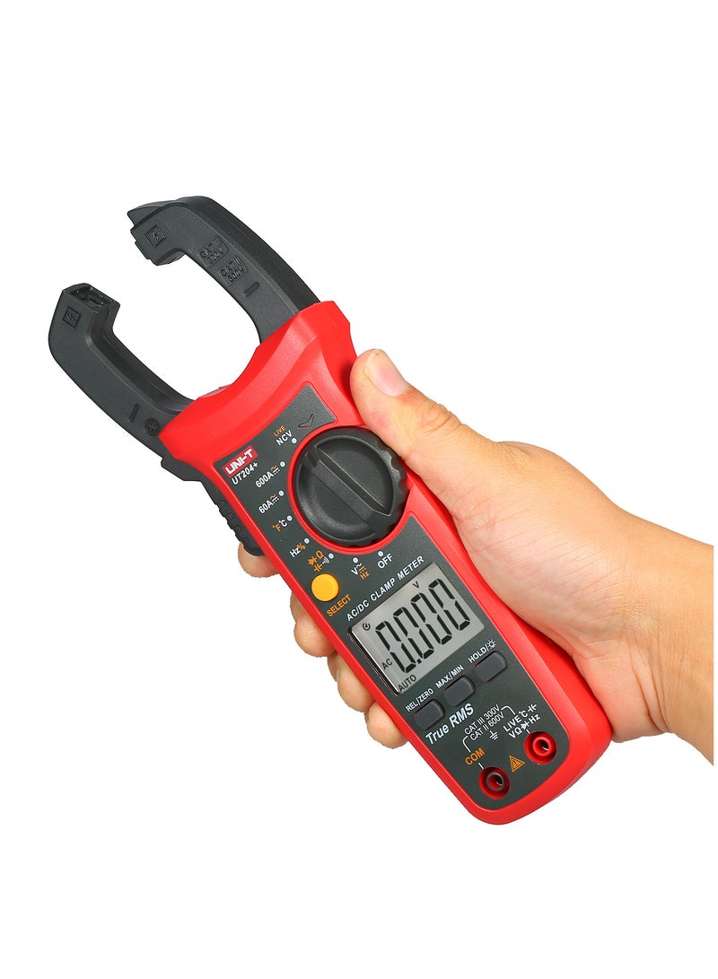 UT204+ 6000 Counts Digital Clamp Meter True RMS Multimeter Clamp Ammeter Voltage Meter NCV Test Universal Meter Tester AC/DC Current Clamp Tester -40~1000℃ Temperature Measurement LIVE Test - Image 4