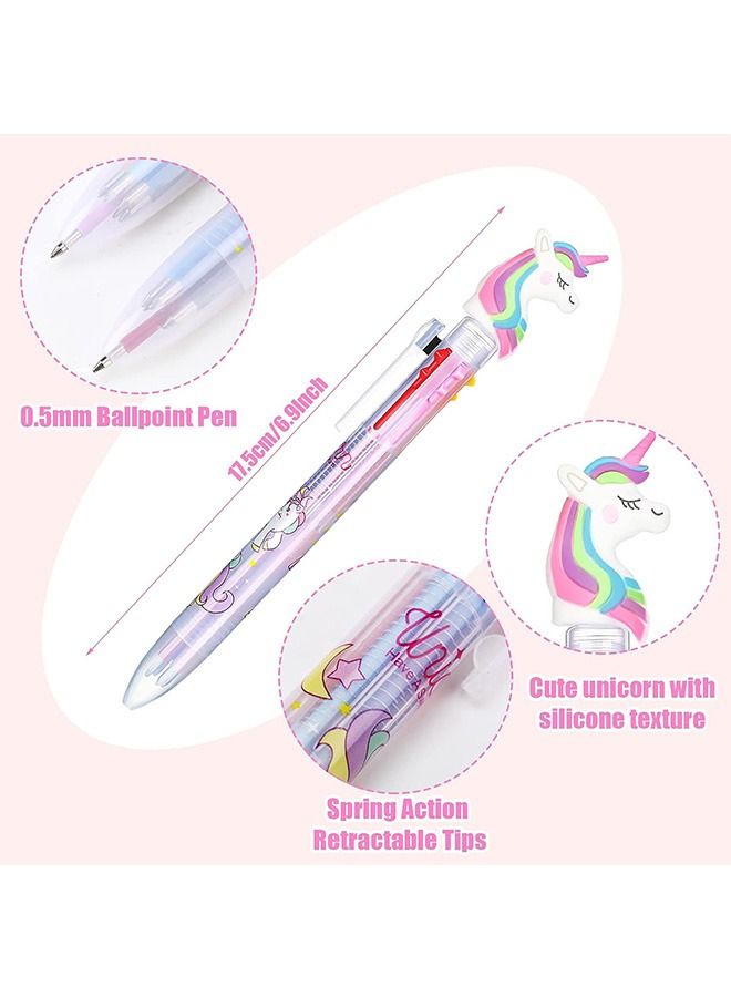 Generic 4 Pcs Multicolor Unicorn Gel Pens Set, Cartoon Retractable Rolling Ball Pen Shuttle Pens Liquid Ink Pens, Set Pen for Supplies Office Gifts (Colorful)  - Image 2