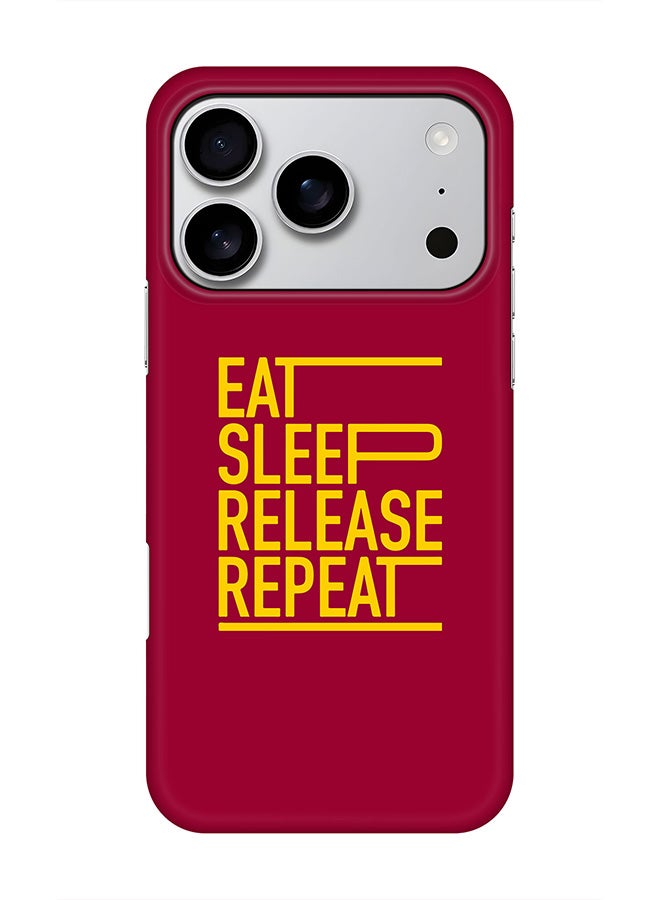 Stylizedd For iPhone 17 Pro,Case, [Compatible with MagSafe] Magnetic cover Slim fit Protection Matte, - Eat Sleep Release Repeat