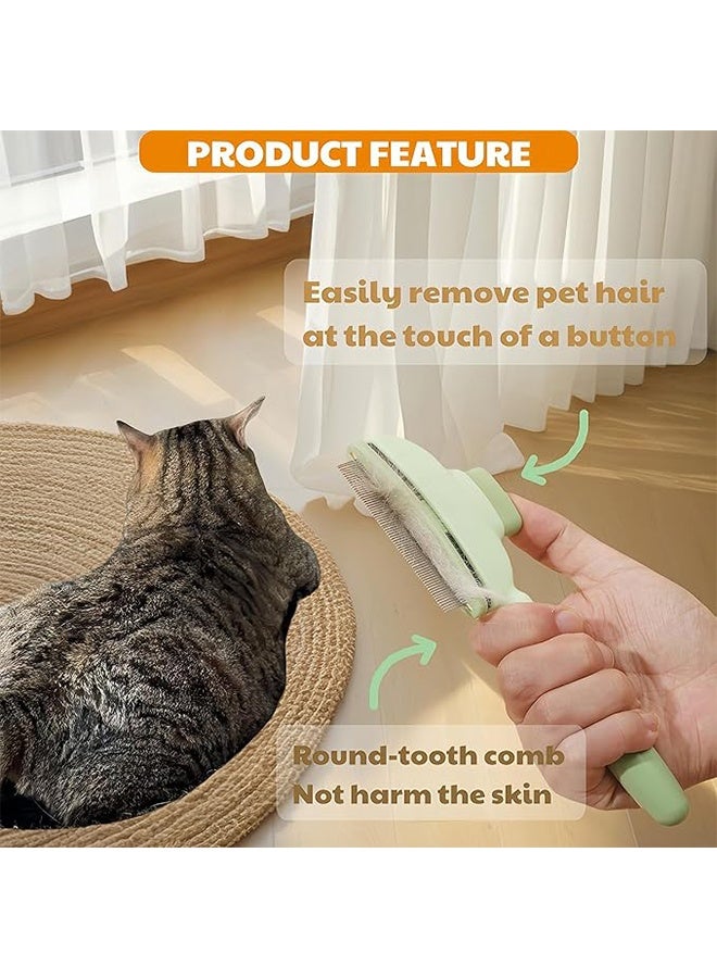 2 PCS Cat Comb Dog Comb Tool,  Reusable Pet Cat Dog Hair Removal Grooming Gloves Brush Tool (Green, Yellow) - Image 4