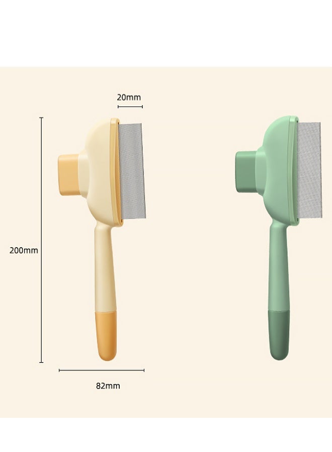 2 PCS Cat Comb Dog Comb Tool,  Reusable Pet Cat Dog Hair Removal Grooming Gloves Brush Tool (Green, Yellow) - Image 2