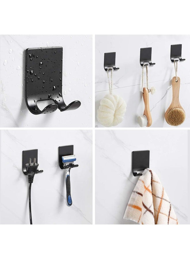 Hihonor Razor Holder for Shower Wall, Heavy Duty Stainless Steel Shower Razor Holder for Bathroom Kitchen, Waterproof  Adhesive  Holder, Phone Holder for Shower, Tools for Hanging Washcloth Towel Loofah (Black, 4 Pcs) - Image 2