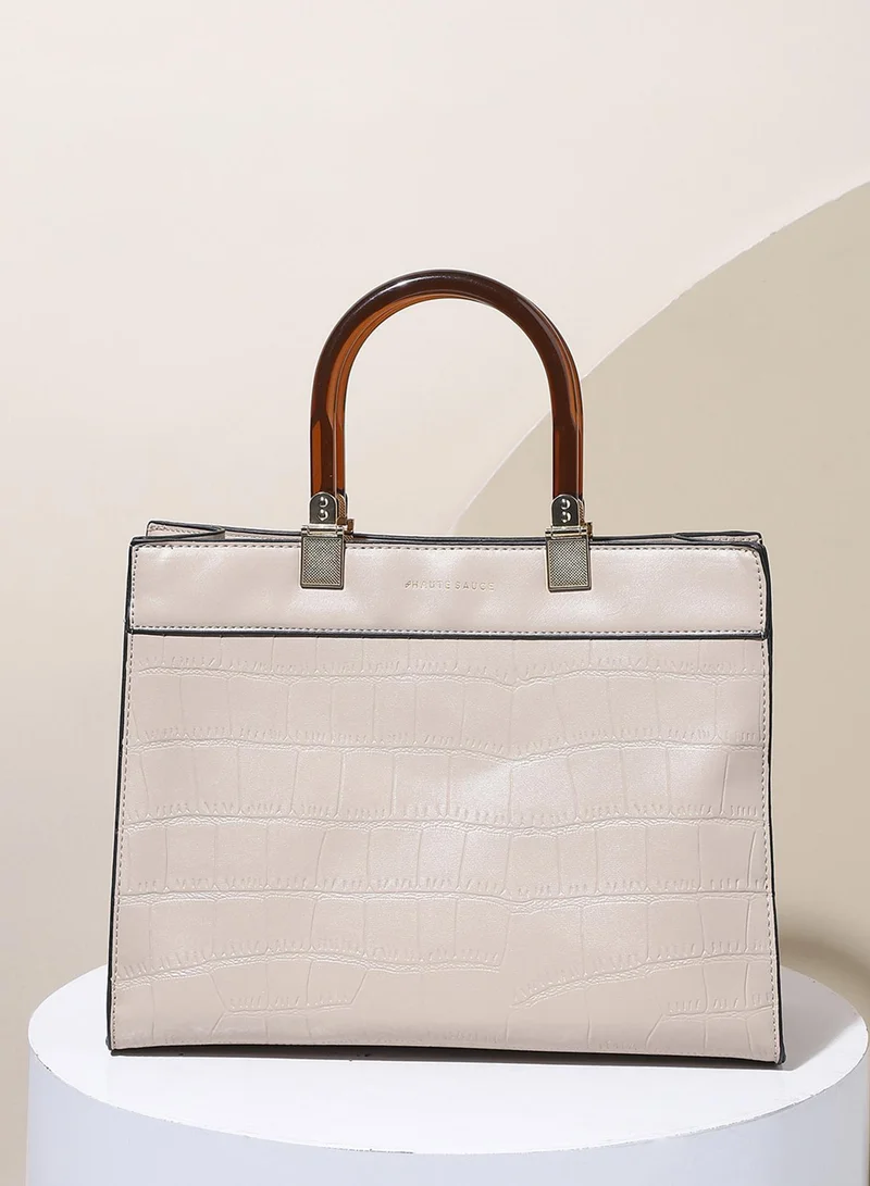 Haute Sauce Everyday Croc Handbag - Beige