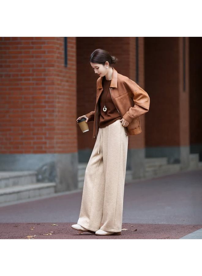 dme Demana Winter Thickened Warm Straight-leg Elastic High-waist Comfortable Women's Casual Pants - Image 2