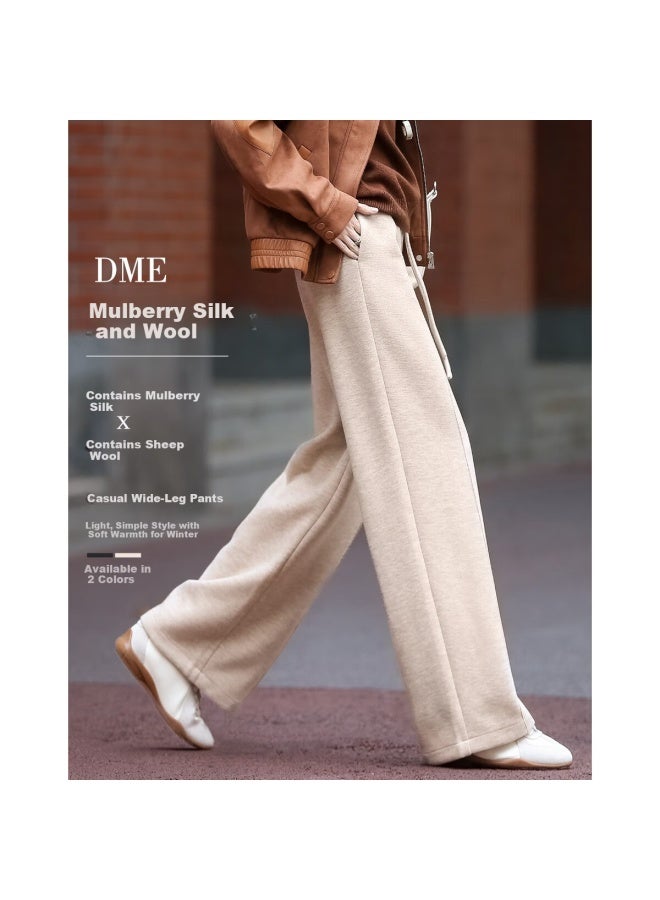 dme Demana Winter Thickened Warm Straight-leg Elastic High-waist Comfortable Women's Casual Pants - Image 1