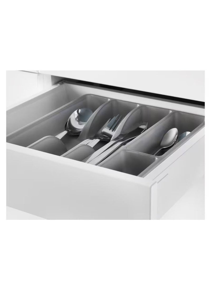 Smacker Cutlery Tray Organizer, Silverware Storage For Kitchen Drawers Gray 31x26 cm  - Image 2