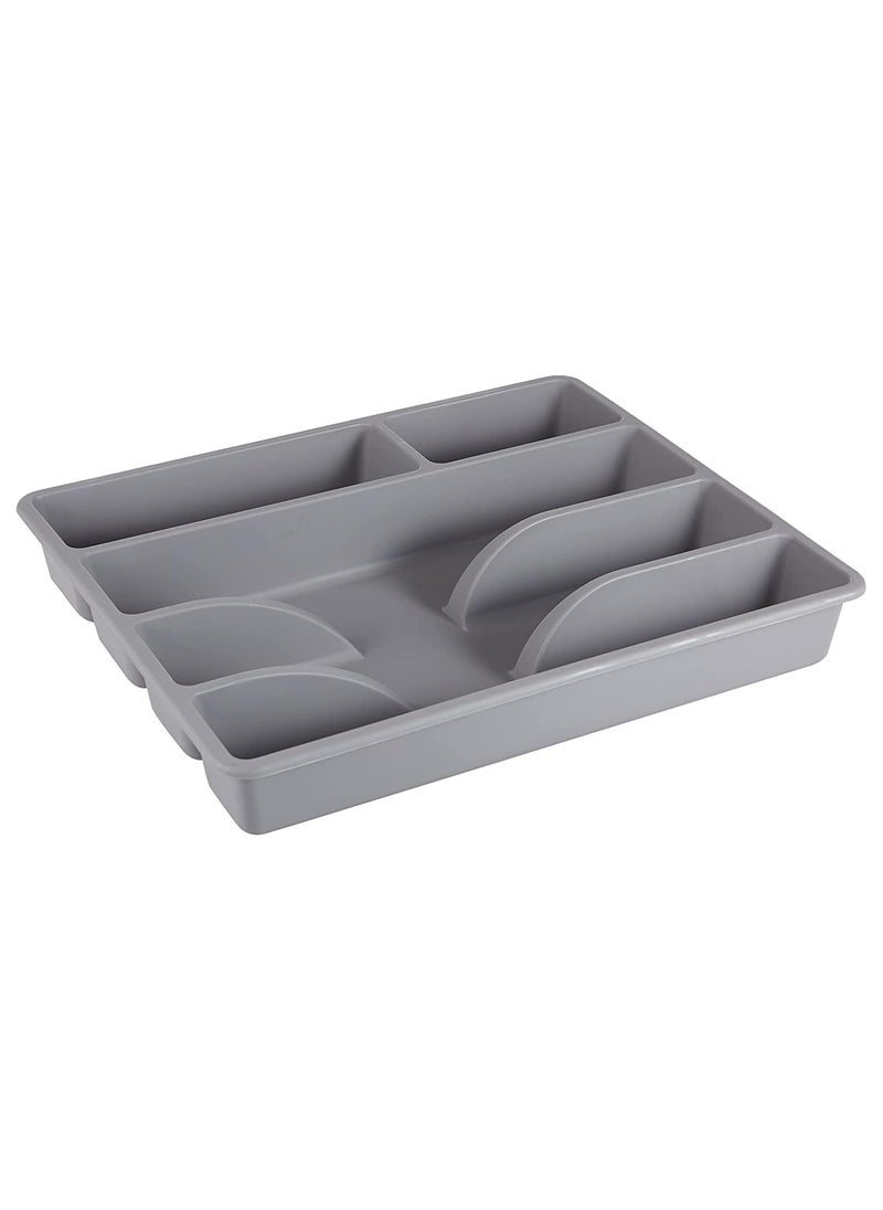 Smacker Cutlery Tray Organizer, Silverware Storage For Kitchen Drawers Gray 31x26 cm  - Image 3