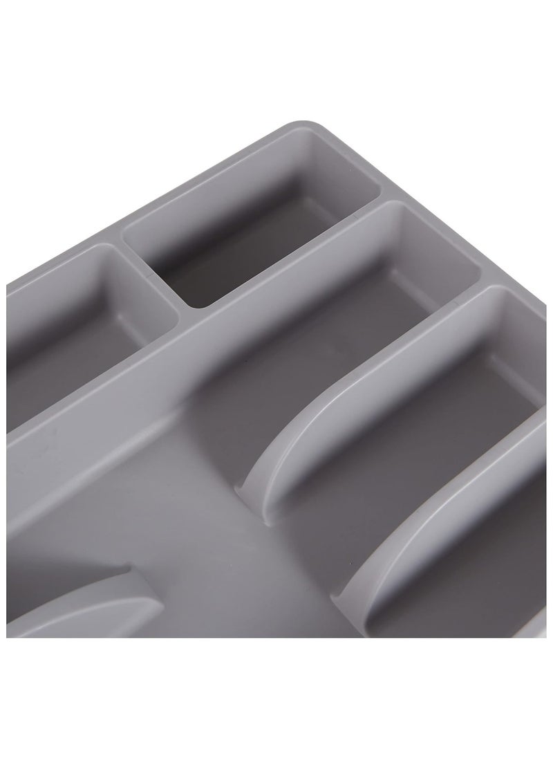 Smacker Cutlery Tray Organizer, Silverware Storage For Kitchen Drawers Gray 31x26 cm  - Image 4