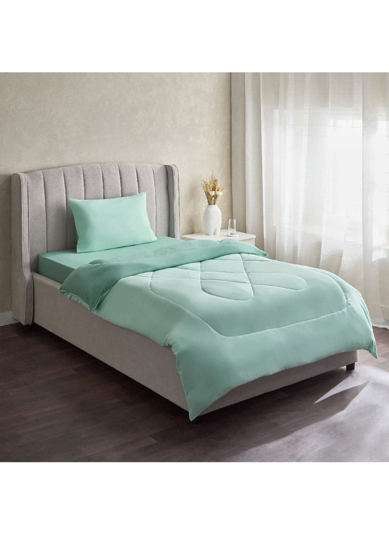 Home Box Derby 2-Piece Single Reversible Microfibre Comforter Set 220 x 135 cm  - Image 1
