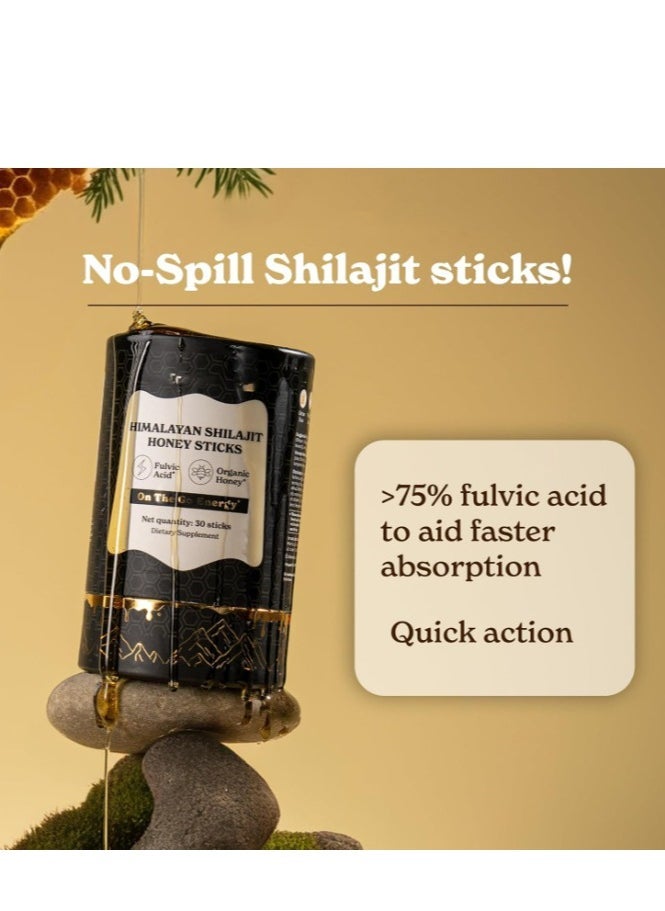 Shilajit RX - GOLD+ Shilajit Honey Sticks | Lab-Tested for Purity | Helps Improve Energy & Stamina | 30 Shilajit Honey Packs | Dietary Supplement Healthcare Vitamin - Image 1