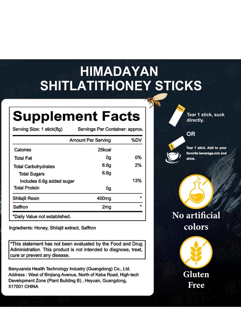 Shilajit RX - GOLD+ Shilajit Honey Sticks | Lab-Tested for Purity | Helps Improve Energy & Stamina | 30 Shilajit Honey Packs | Dietary Supplement Healthcare Vitamin - Image 1