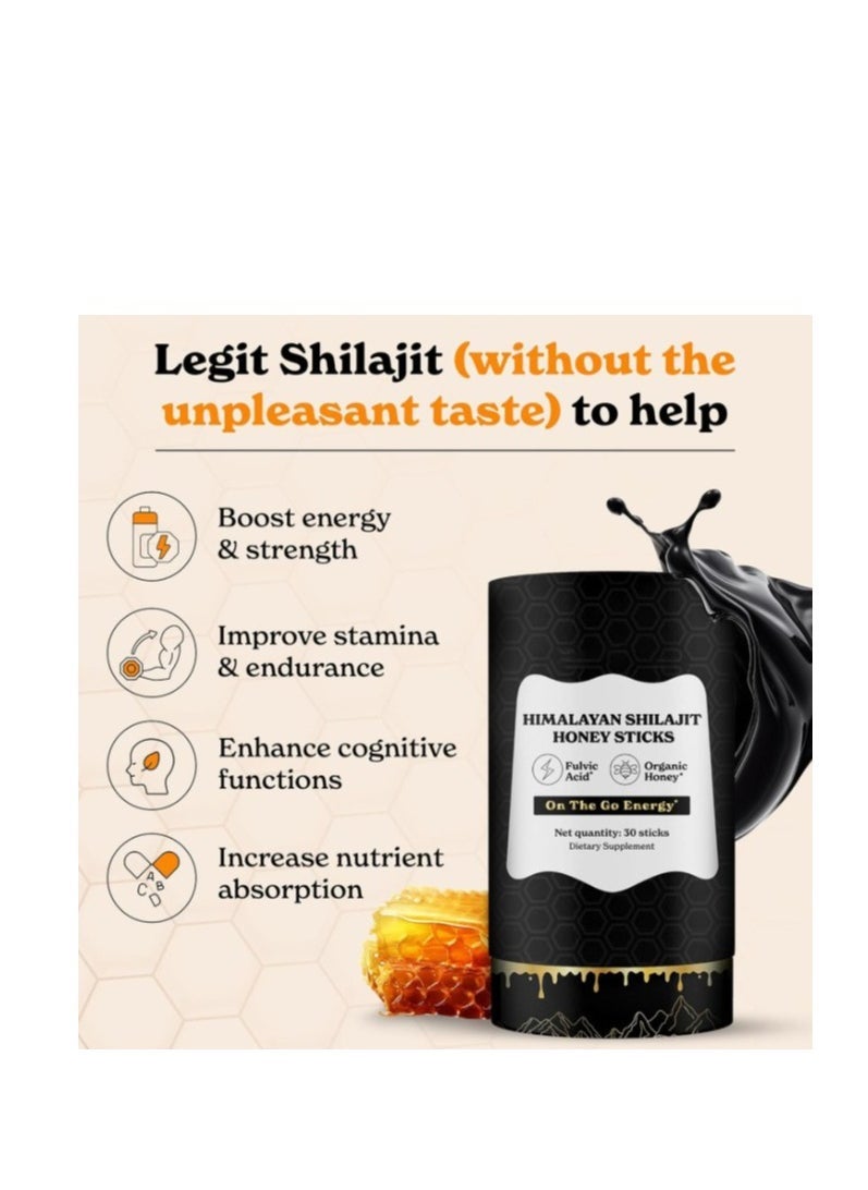 Shilajit RX - GOLD+ Shilajit Honey Sticks | Lab-Tested for Purity | Helps Improve Energy & Stamina | 30 Shilajit Honey Packs | Dietary Supplement Healthcare Vitamin - Image 1
