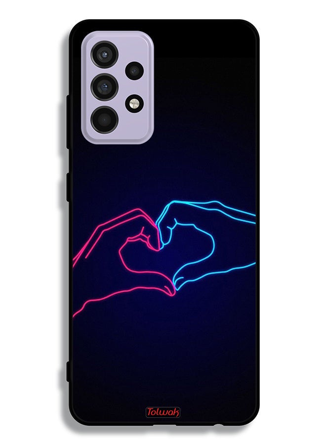 Tolwak Samsung Galaxy A52 5G Protective Case Cover Touching Hand Making Heart - Image 1